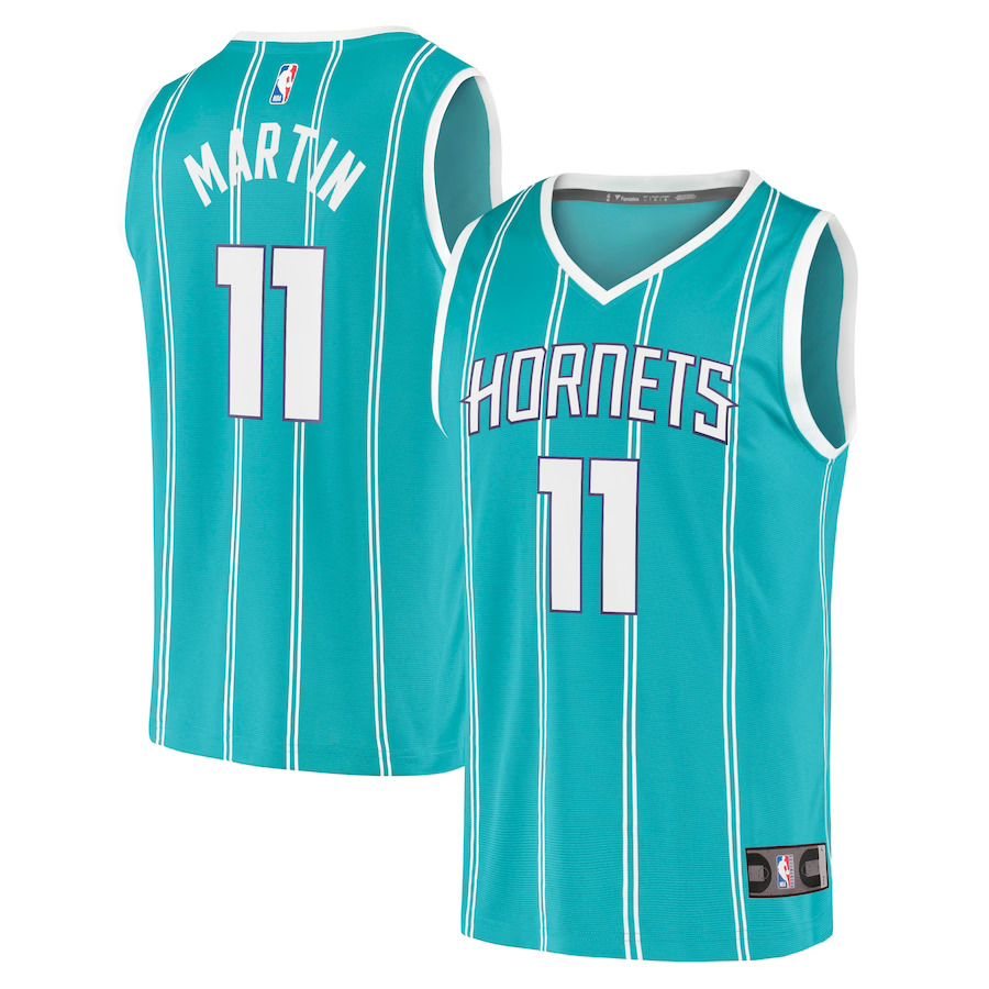 Men Charlotte Hornets 11 Cody Martin Fanatics Branded Teal Fast Break Replica NBA Jersey